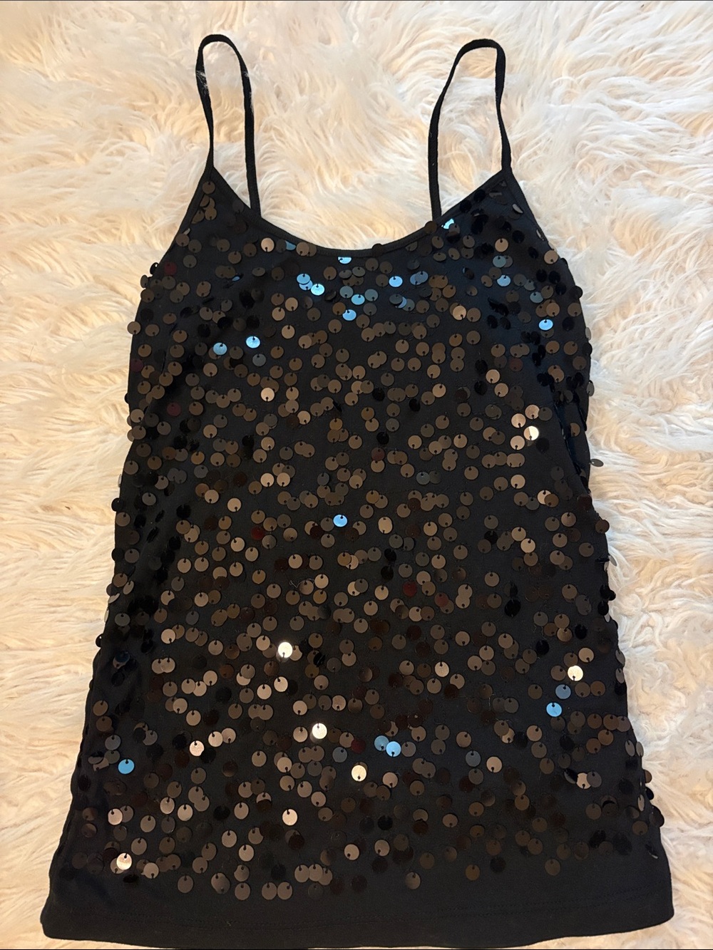 Old Navy Black Sequin Spaghetti Strap Camisole
